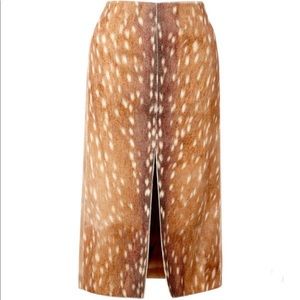CARVEN - Fawn print split skirt.